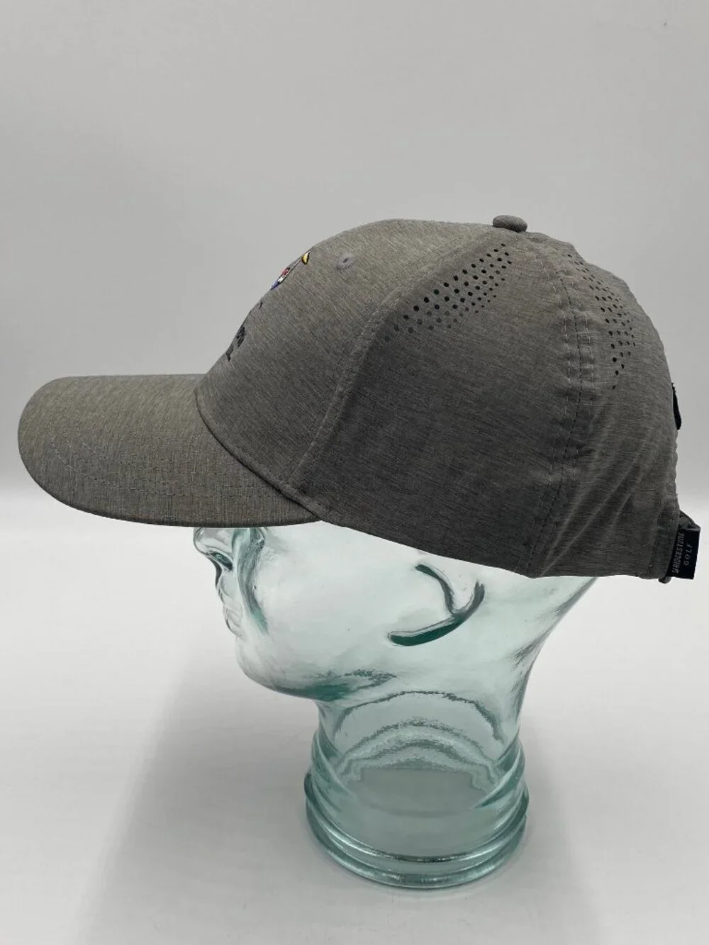 Bridgestone Golf White Heron Golf Club Hat Strapback Gray Cap OSFA Adjustable